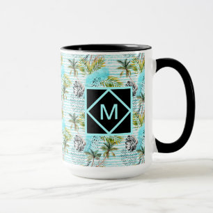 Abstraktes Watercolor-Palme-Muster Tasse