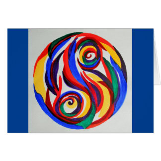Abstraktes Watercolorregenbogen yin Yang