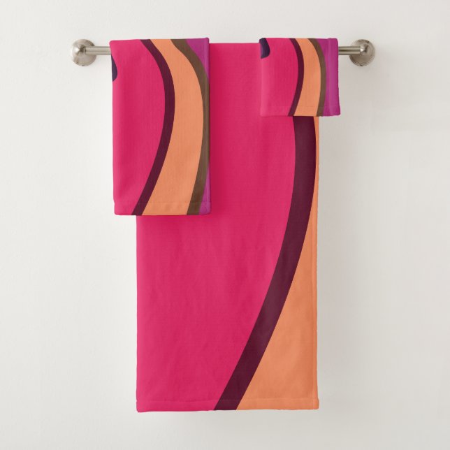Abstraktes Wavy Blanket-Design Badhandtuch Set (Insitu)