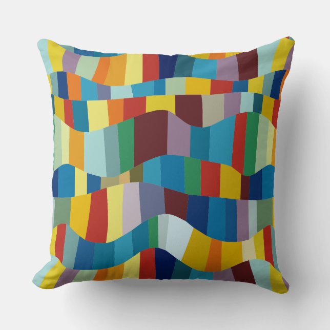 Abstraktes Wavy Color Patchwork 291020 Kissen (Vorderseite)