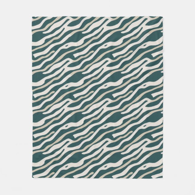 Abstraktes Wavy Lines Muster - Sherpa Blanket Fleecedecke (Vorderseite)