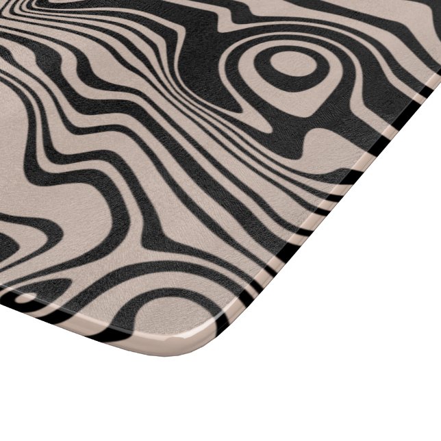 Abstraktes Wavy Strip Cutting Board Schneidebrett (Ecke)