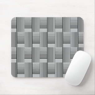 Abstraktes Weave auf Silbergrau Mousepad