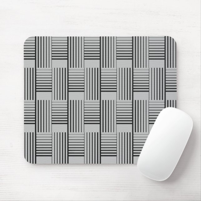 Abstraktes Weave auf Silbergrau Mousepad (Mit Mouse)