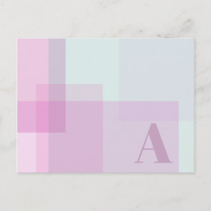 Abstraktes weiches lila rosa Mauve-Farben-Monogram Postkarte