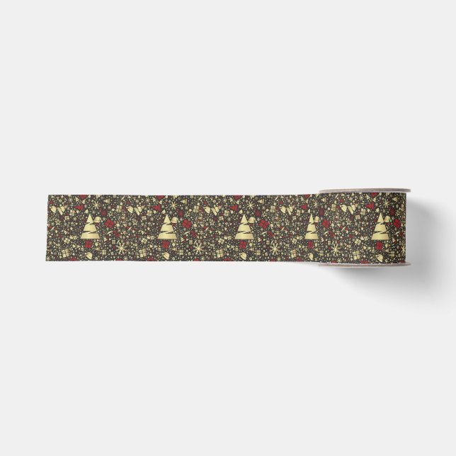 Abstraktes Weihnachtsband Ripsband (Vorderseite)