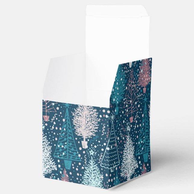 Abstraktes Weihnachtsbaummuster Geschenkschachtel (Geöffnet)