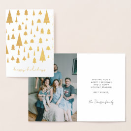 Abstraktes Weihnachtsbaummuster Happy Holidays Folienkarte