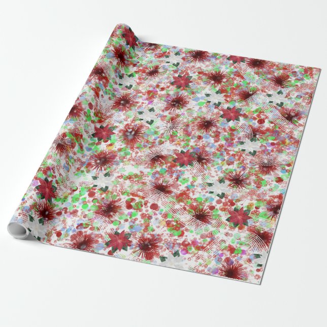 Abstraktes Weihnachtsdesign Geschenkpapier (Ungerollt)