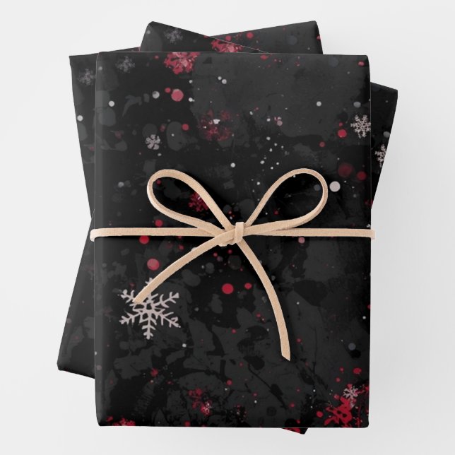 Abstraktes Weihnachtsmuster auf dramatischen Schwa Geschenkpapier Set (Beispiel)