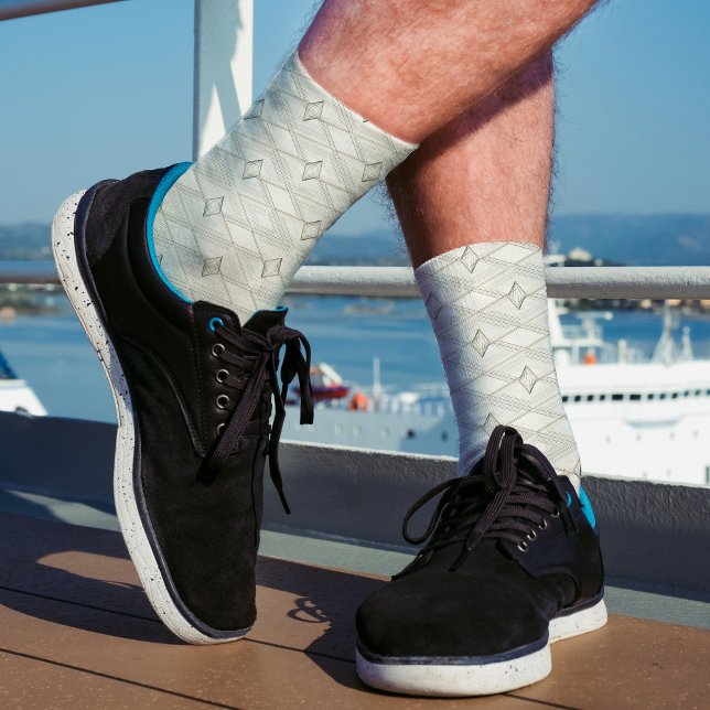 Abstraktes weißes Diamantmuster, einzigartig geome Socken (Von Creator hochgeladen)