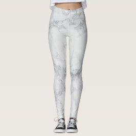 Abstraktes weißes graues Marmorentwurfs-Muster Leggings