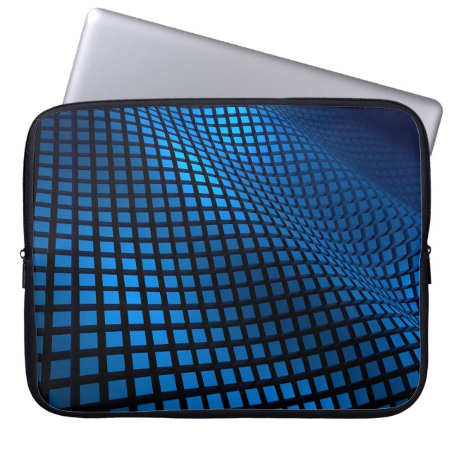 Abstraktes Wellendesign blau Laptopschutzhülle (Vorderseite)