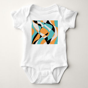 Abstraktes Wellenmuster Nahtloses Design Baby Strampler