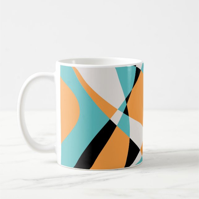Abstraktes Wellenmuster Nahtloses Design Kaffeetasse (Links)
