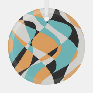 Abstraktes Wellenmuster Nahtloses Design Ornament Aus Glas
