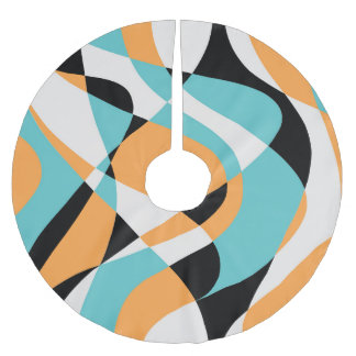 Abstraktes Wellenmuster Nahtloses Design Polyester Weihnachtsbaumdecke