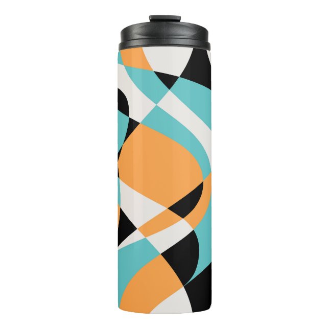 Abstraktes Wellenmuster Nahtloses Design Thermosbecher (Vorderseite)