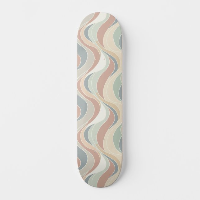 Abstraktes Wellenmuster Skateboard (Vorderseite)