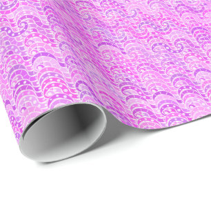 Abstraktes Wellenmuster - violett, lavenförmig, or Geschenkpapier