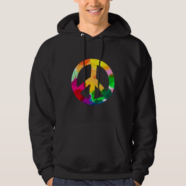 Abstraktes Weltfriedenszeichen Hoodie (Vorderseite)