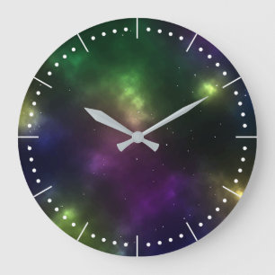 Abstraktes Weltraum-Konstellationsdesign Große Wanduhr