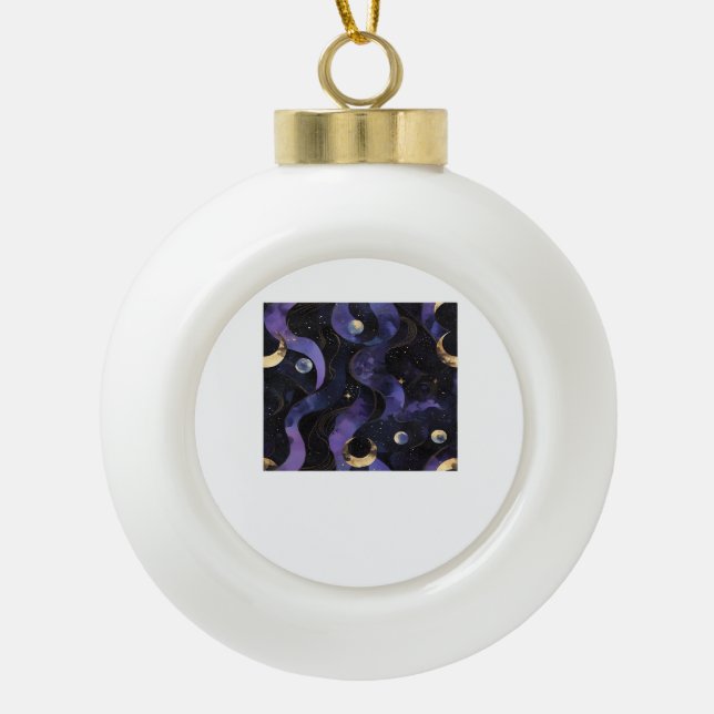 Abstraktes Whimsigoth Muster Classic Keramik Kugel-Ornament (Vorderseite)