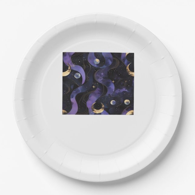 Abstraktes Whimsigoth Muster Classic Pappteller (Vorderseite)