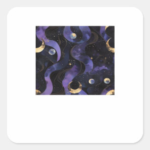 Abstraktes Whimsigoth Muster Classic Quadratischer Aufkleber