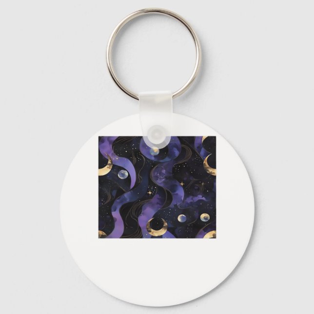 Abstraktes Whimsigoth Muster Classic Schlüsselanhänger (Vorderseite)