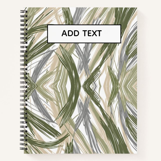 Abstraktes Wind-Blown-Gras-Spiral-Notebook Notizbuch (Vorderseite)