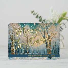 Abstraktes Winterparadies im Tessin Folien Feiertagskarte