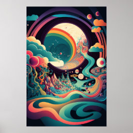 Abstraktes Wirbel-Poster | Retro psychedelisch 1 Poster