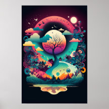 Abstraktes Wirbel-Poster | Retro-Psychedelisch 5