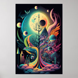 Abstraktes Wirbel-Poster | Retro psychedelisch 6 Poster