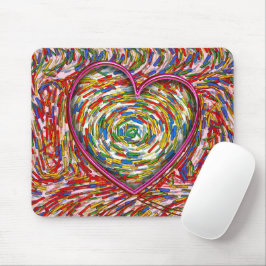 Abstraktes wirbeles Sprinkles Herz Mousepad