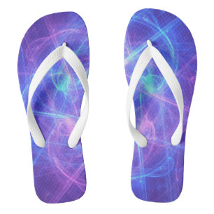 Abstraktes Wirbles Fraktal in Blau und Rosa Flip Flops