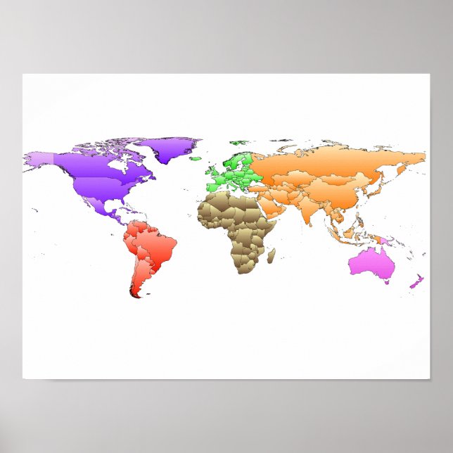 Abstraktes World Map Poster (Vorne)