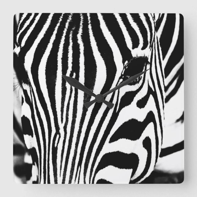 Abstraktes Zebra-Foto Quadratische Wanduhr (Vorderseite)