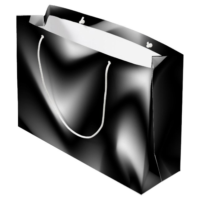 Abstraktes Zebra Große Geschenktüte (Rückseite Schrägansicht)