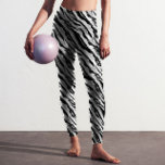 Abstraktes Zebra-Hautmuster Leggings<br><div class="desc">Ein abstraktes Design inspirierte Zebrahaut in Schwarz-Weiß.</div>