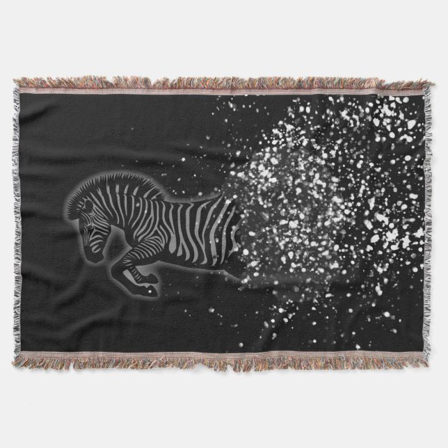 Abstraktes Zebra in Bewegung Flüssig Decke (Vorderseite)