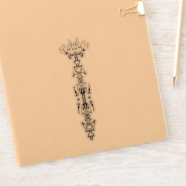 Abstraktes Zeichen (Bild) v1 Aufkleber (Notizbuch)