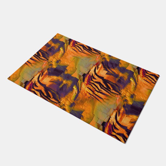 Abstraktes zeichnend Mosaik, rustikales verbrannte Fußmatte (Schrägansicht)