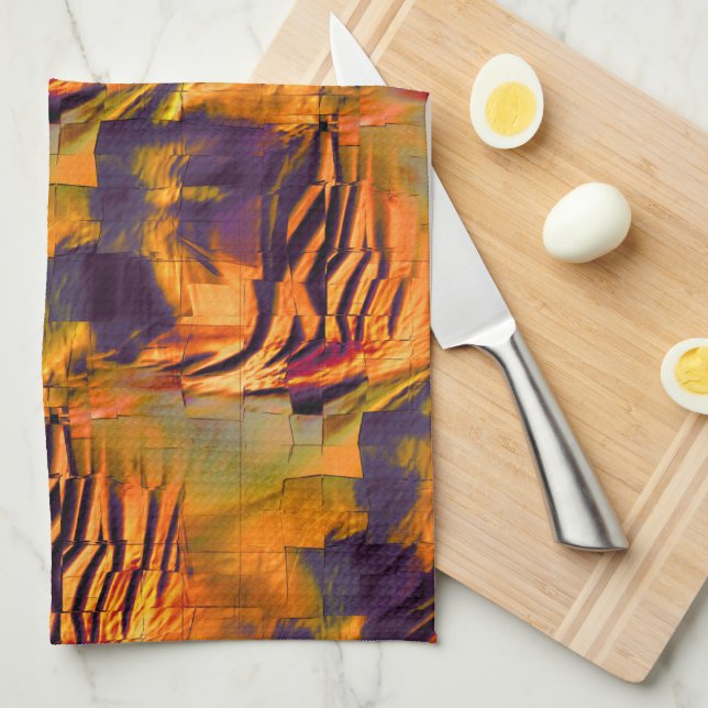 Abstraktes zeichnend Mosaik, rustikales verbrannte Geschirrtuch (Viertel Falte)