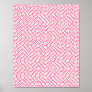 Abstraktes Zeilenvorschub-rosa Muster Poster