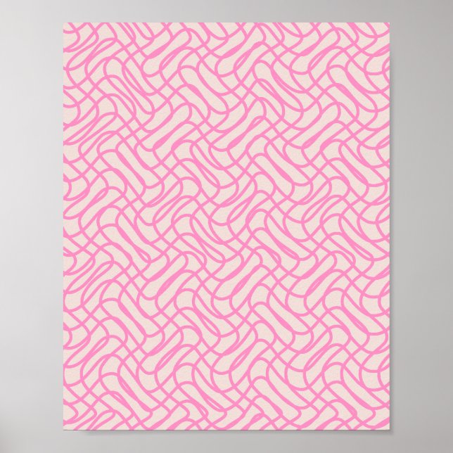 Abstraktes Zeilenvorschub-rosa Muster Poster (Vorne)