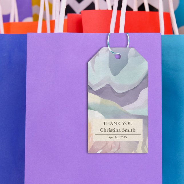 Abstraktes zeitgenössisches Ruhestand Vielen Dank Geschenkanhänger (Abstract Contemporary Retirement Thank You Favor Gift Tags)