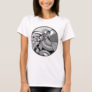 Abstraktes Zendala auf Kreis T-Shirt