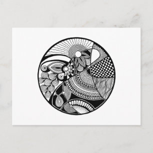 Abstraktes Zendala on Circle Postkarte